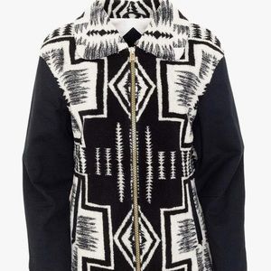 Pendleton Black and White Harding Fleece long Sleeve Winter Jacket